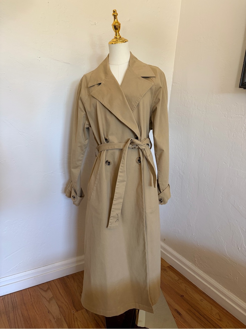 Treasure & Bond Khaki Trench Coat with Belt